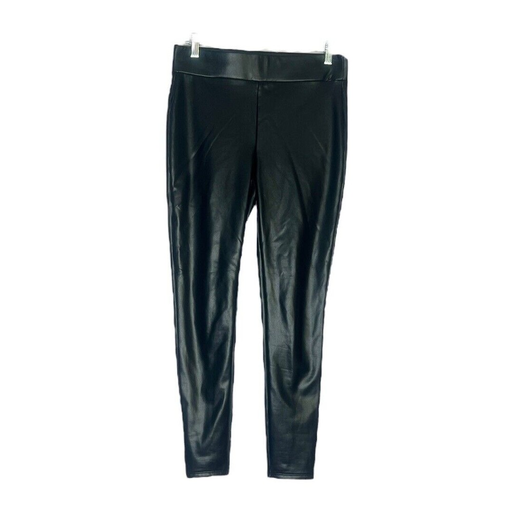 Loft Women’s Vegan Leather Legging Black Skinny Leg Pull On Mid Rise Size Small
